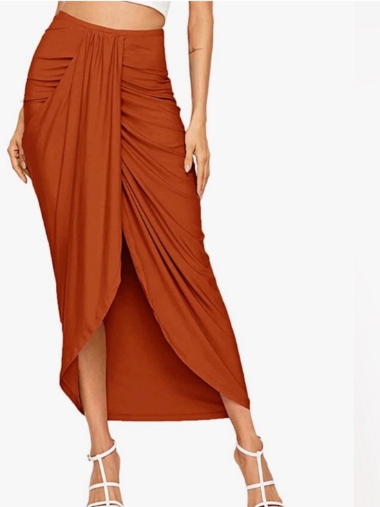 SHEIN Dresses & Skirts - 🆕 ❤️ SHEIN maxi skirt Slit Asymmetrical Elastic High Waist Draped size XXL